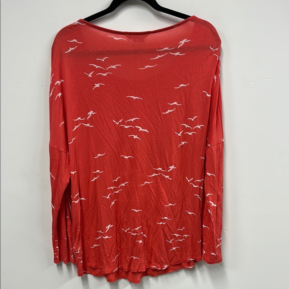 Boden Long Sleeve Tee in Vibrant coral with Soft Cotton Comfort 14 - Picture 7 of 7